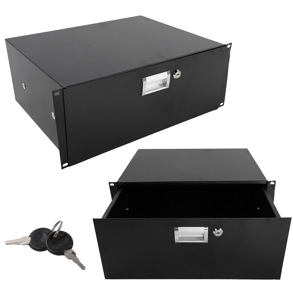 19 4u Steel Plate Locking Drawer Pro Audio Dj Server Rack Lock