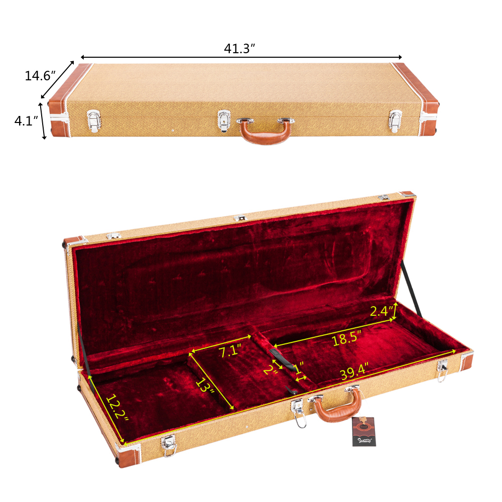 Glarry Electric HardShell Guitar Rectangular Case Universal Yellow eBay